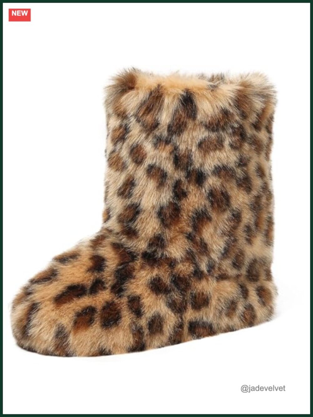 Faux Fur Snow Boots Plush Furry Fluffy Flat Heel Mid-Calf Winter Boots